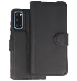 BAOHU BAOHU Handmade 2 in 1 Leer Telefoonhoesje Samsung Galaxy S20 - Zwart