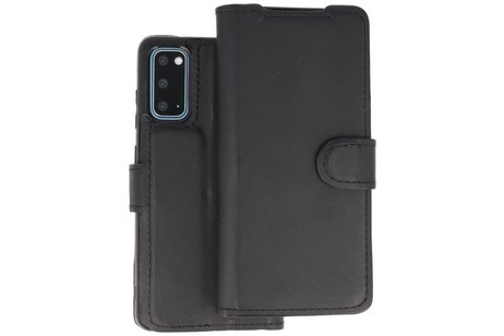 BAOHU BAOHU Handmade 2 in 1 Leer Telefoonhoesje - Hoesje Geschikt voor Samsung Galaxy S20 - Zwart