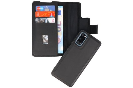 BAOHU BAOHU Handmade 2 in 1 Leer Telefoonhoesje - Hoesje Geschikt voor Samsung Galaxy S20 - Zwart