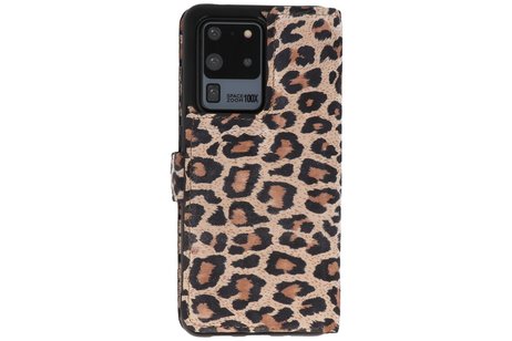 GALATA Luipaard 2 in 1 Leer Telefoonhoesje - Hoesje Geschikt voor Samsung Galaxy S20 Ultra