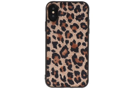 GALATA Luipaard LeerHoesje Back Cover voor iPhone X - iPhone Xs