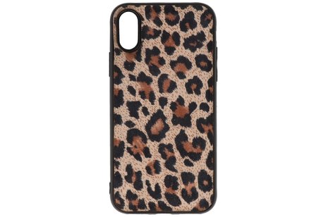 GALATA Luipaard LeerHoesje Back Cover voor iPhone X - iPhone Xs