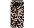 GALATA Luipaard Leer Hoesje Back Cover - Hoesje Geschikt voor Samsung Galaxy S10