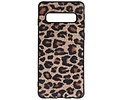 GALATA Luipaard Leer Hoesje Back Cover - Hoesje Geschikt voor Samsung Galaxy S10