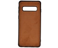 GALATA Luipaard Leer Hoesje Back Cover voor Samsung Galaxy S10