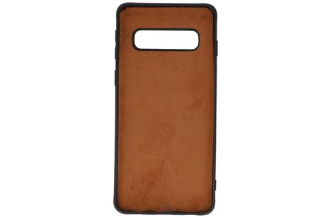 GALATA Luipaard Leer Hoesje Back Cover voor Samsung Galaxy S10