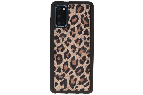 GALATA Luipaard Leer Hoesje Back Cover - Hoesje Geschikt voor Samsung Galaxy S20