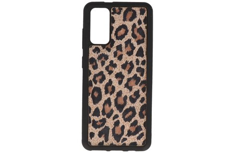 GALATA Luipaard Leer Hoesje Back Cover voor Samsung Galaxy S20