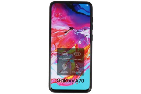 GALATA Luipaard Leer Hoesje Back Cover voor Samsung Galaxy A70