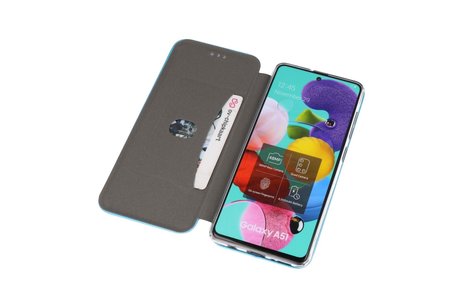 Slim Folio Case - Book Case Telefoonhoesje - Folio Flip Hoesje - Geschikt voor Samsung Galaxy A51 - Blauw