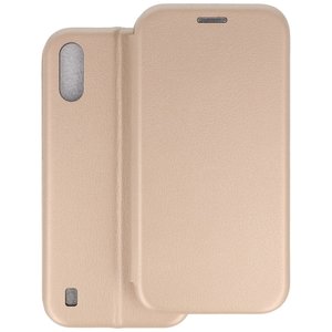 Slim Folio Case - Book Case Telefoonhoesje - Folio Flip Hoesje - Geschikt voor Samsung Galaxy A01 - Goud