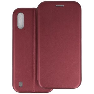 Slim Folio Case - Book Case Telefoonhoesje - Folio Flip Hoesje - Geschikt voor Samsung Galaxy A01 - Bordeaux Rood