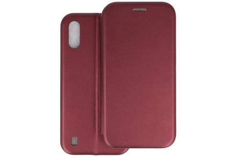 Slim Folio Case - Book Case Telefoonhoesje - Folio Flip Hoesje - Geschikt voor Samsung Galaxy A01 - Bordeaux Rood
