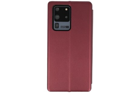 Slim Folio Case - Book Case Telefoonhoesje - Folio Flip Hoesje - Geschikt voor Samsung Galaxy S20 Ultra - Bordeaux Rood