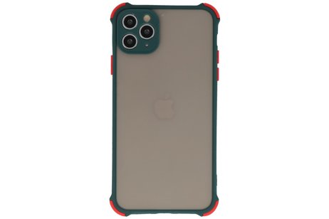 Schokbestendig Kleurcombinatie Hard Case - Telefoonhoesje - Backcover Hoesje - Achterkant Hoesje - Geschikt voor iPhone 11 Pro Max - Donker Groen