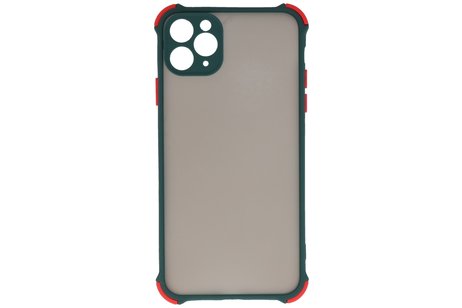 Schokbestendig Kleurcombinatie Hard Case - Telefoonhoesje - Backcover Hoesje - Achterkant Hoesje - Geschikt voor iPhone 11 Pro Max - Donker Groen