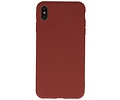 BAOHU Premium Color Bescherming Telefoonhoesje - Backcover Hoesje - Achterkant Hoesje - Geschikt voor iPhone XS / iPhone X - Bruin