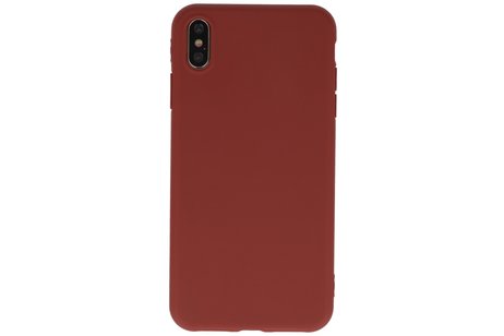 BAOHU Premium Color Bescherming Telefoonhoesje - Backcover Hoesje - Achterkant Hoesje - Geschikt voor iPhone XS / iPhone X - Bruin