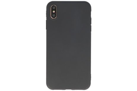 Premium Color Bescherming Telefoonhoesje - Backcover Hoesje - Achterkant Hoesje - Geschikt voor iPhone Xs Max - Zwart