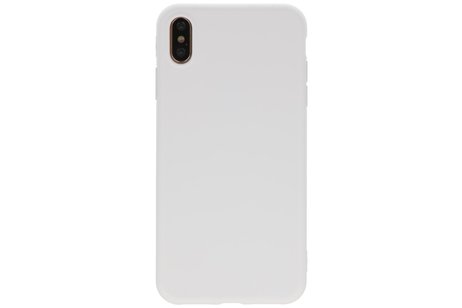 Premium Color Bescherming Telefoonhoesje - Backcover Hoesje - Achterkant Hoesje - Geschikt voor iPhone Xs Max - Wit