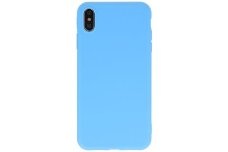 Premium Color Bescherming Telefoonhoesje - Backcover Hoesje - Achterkant Hoesje - Geschikt voor iPhone Xs Max - Licht Blauw
