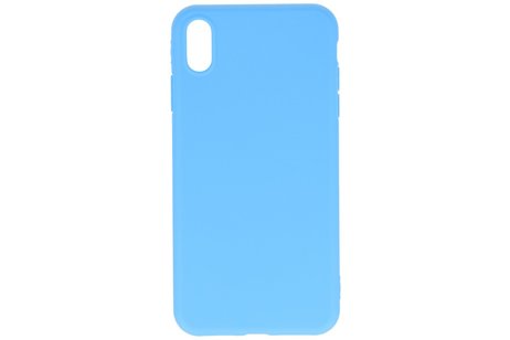 Premium Color Bescherming Telefoonhoesje - Backcover Hoesje - Achterkant Hoesje - Geschikt voor iPhone Xs Max - Licht Blauw