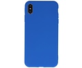 BAOHU Premium Color Bescherming Telefoonhoesje - Backcover Hoesje - Achterkant Hoesje - Geschikt voor iPhone Xs Max - Blauw