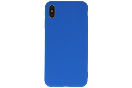 BAOHU Premium Color Bescherming Telefoonhoesje - Backcover Hoesje - Achterkant Hoesje - Geschikt voor iPhone Xs Max - Blauw