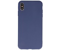 Premium Color Bescherming Telefoonhoesje - Backcover Hoesje - Achterkant Hoesje - Geschikt voor iPhone Xs Max - Navy