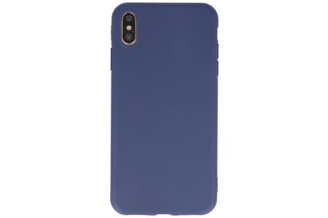 BAOHU Premium Color Bescherming Telefoonhoesje - Backcover Hoesje - Achterkant Hoesje - Geschikt voor iPhone Xs Max - Navy