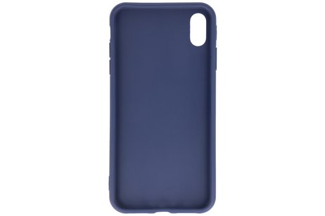 Premium Color Bescherming Telefoonhoesje - Backcover Hoesje - Achterkant Hoesje - Geschikt voor iPhone Xs Max - Navy