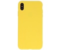 BAOHU Premium Color Bescherming Telefoonhoesje - Backcover Hoesje - Achterkant Hoesje - Geschikt voor iPhone Xs Max - Geel