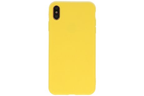 Premium Color Bescherming Telefoonhoesje - Backcover Hoesje - Achterkant Hoesje - Geschikt voor iPhone Xs Max - Geel