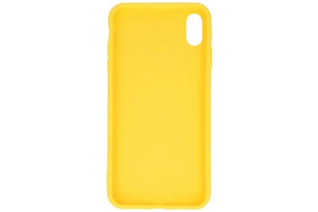 Premium Color Bescherming Telefoonhoesje - Backcover Hoesje - Achterkant Hoesje - Geschikt voor iPhone Xs Max - Geel