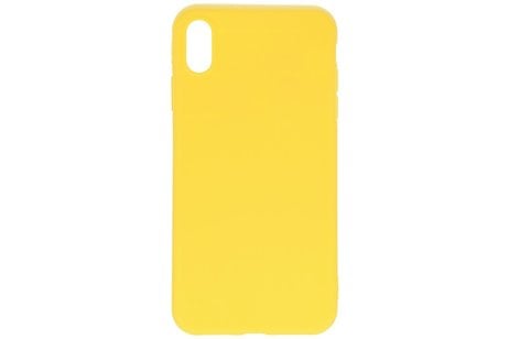BAOHU Premium Color Bescherming Telefoonhoesje - Backcover Hoesje - Achterkant Hoesje - Geschikt voor iPhone Xs Max - Geel