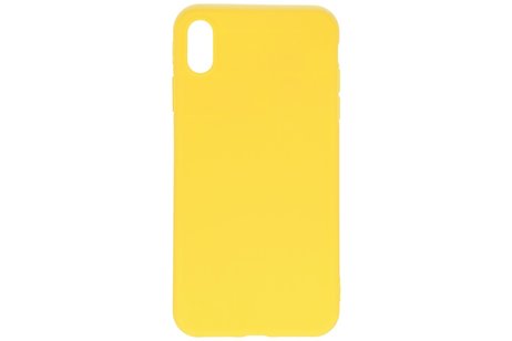 Premium Color Bescherming Telefoonhoesje - Backcover Hoesje - Achterkant Hoesje - Geschikt voor iPhone Xs Max - Geel