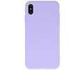 Premium Color Bescherming Telefoonhoesje - Backcover Hoesje - Achterkant Hoesje - Geschikt voor iPhone Xs Max - Paars