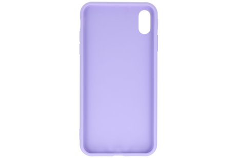 Premium Color Bescherming Telefoonhoesje - Backcover Hoesje - Achterkant Hoesje - Geschikt voor iPhone Xs Max - Paars