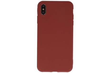 Premium Color Bescherming Telefoonhoesje - Backcover Hoesje - Achterkant Hoesje - Geschikt voor iPhone Xs Max - Bruin