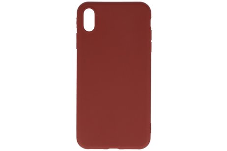 BAOHU Premium Color Bescherming Telefoonhoesje - Backcover Hoesje - Achterkant Hoesje - Geschikt voor iPhone Xs Max - Bruin