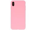 BAOHU Premium Color Bescherming Telefoonhoesje - Backcover Hoesje - Achterkant Hoesje - Geschikt voor iPhone Xs Max - Roze