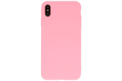 BAOHU Premium Color Bescherming Telefoonhoesje - Backcover Hoesje - Achterkant Hoesje - Geschikt voor iPhone Xs Max - Roze