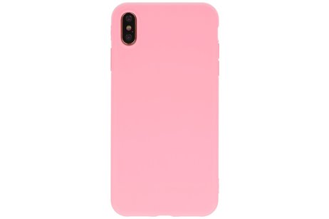 Premium Color Bescherming Telefoonhoesje - Backcover Hoesje - Achterkant Hoesje - Geschikt voor iPhone Xs Max - Roze
