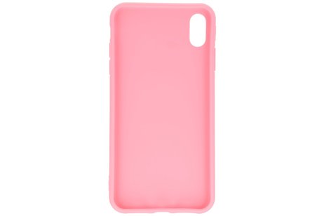 Premium Color Bescherming Telefoonhoesje - Backcover Hoesje - Achterkant Hoesje - Geschikt voor iPhone Xs Max - Roze