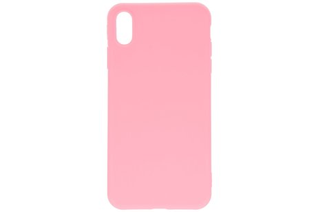 BAOHU Premium Color Bescherming Telefoonhoesje - Backcover Hoesje - Achterkant Hoesje - Geschikt voor iPhone Xs Max - Roze