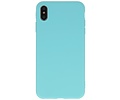 BAOHU Premium Color Bescherming Telefoonhoesje - Backcover Hoesje - Achterkant Hoesje - Geschikt voor iPhone Xs Max - Turquoise