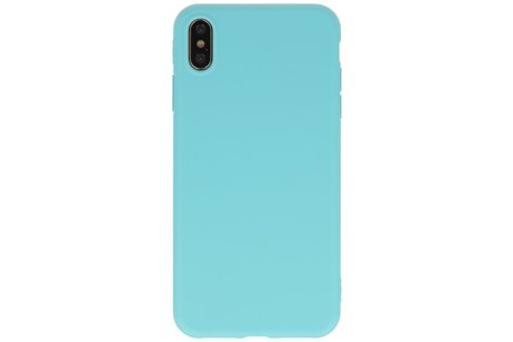 BAOHU Premium Color Bescherming Telefoonhoesje - Backcover Hoesje - Achterkant Hoesje - Geschikt voor iPhone Xs Max - Turquoise