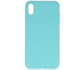 Premium Color Bescherming Telefoonhoesje - Backcover Hoesje - Achterkant Hoesje - Geschikt voor iPhone Xs Max - Turquoise