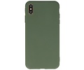 BAOHU Premium Color Bescherming Telefoonhoesje - Backcover Hoesje - Achterkant Hoesje - Geschikt voor iPhone Xs Max - Donker Groen
