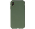 Premium Color Bescherming Telefoonhoesje - Backcover Hoesje - Achterkant Hoesje - Geschikt voor iPhone Xs Max - Donker Groen